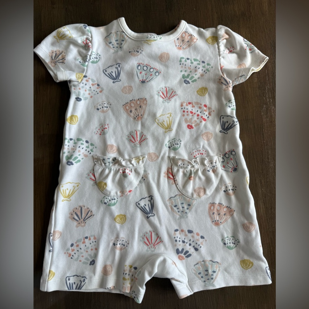 Pehr Seashells organic  Cotton Romper